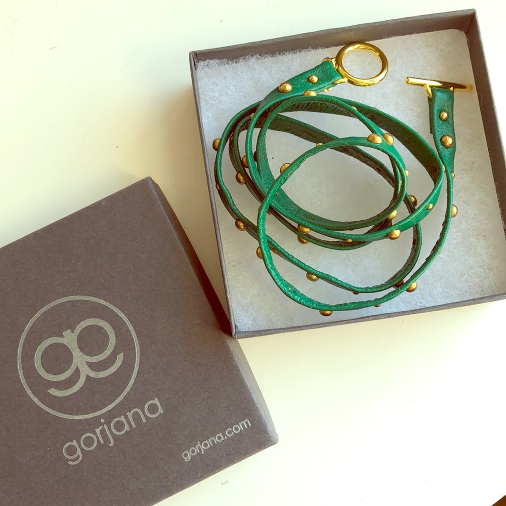 Gorjana Wrap Bracelet / Studded / Green